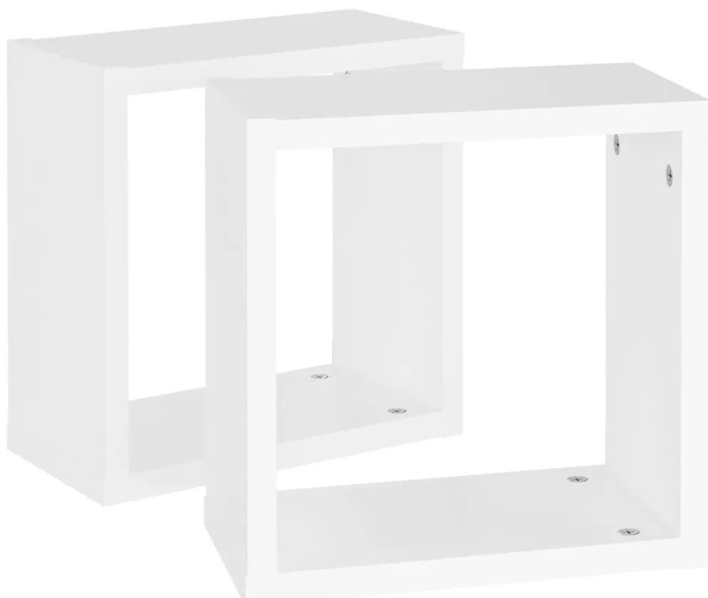 Prateleiras de parede em forma de cubo 2 pcs 30x15x30cm branco