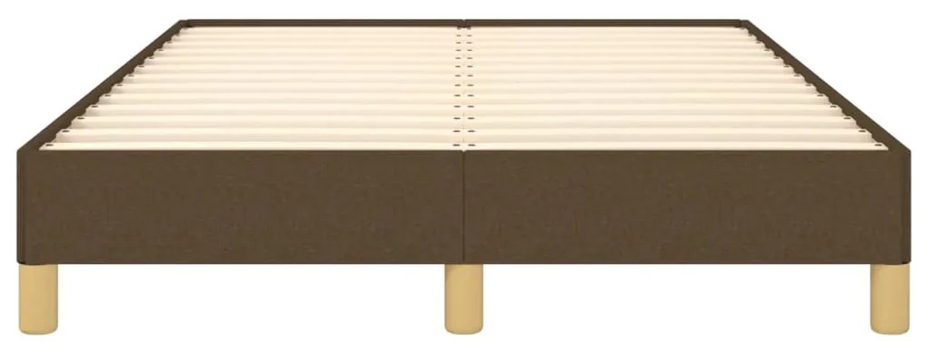 Estrutura de cama sem colchão 120x200 cm tecido castanho-escuro