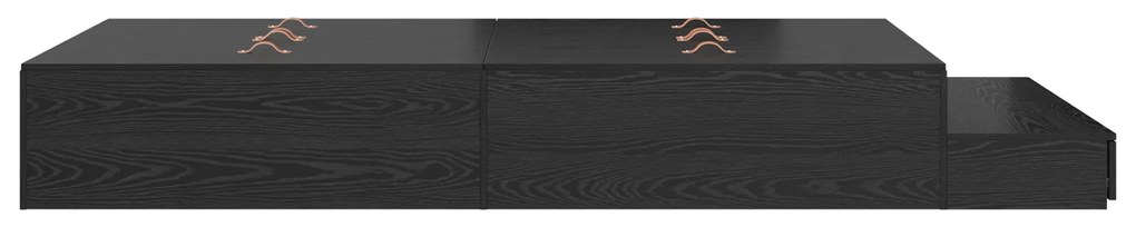 Cama de Armazenamento Preto Carvalho 120x190 cm