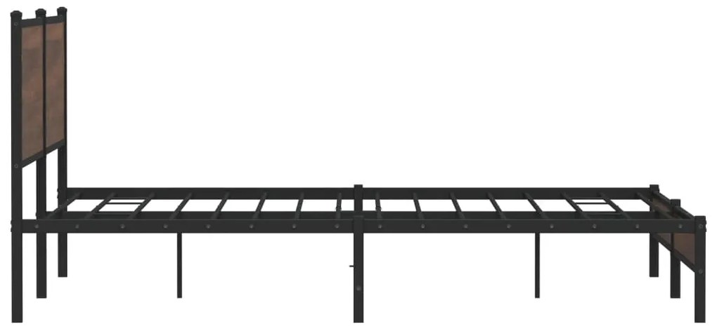 Estrutura cama sem colchão 160x200 cm metal carvalho castanho