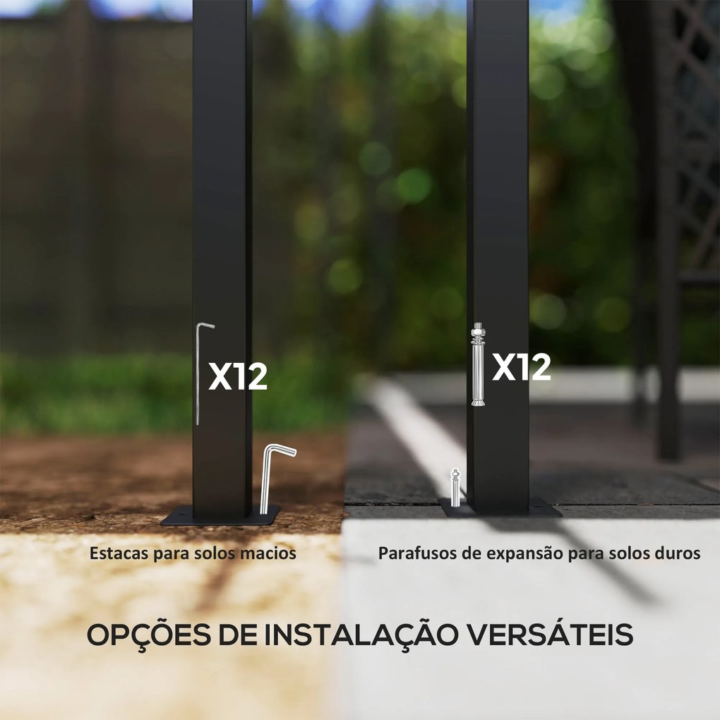 Pérgola com Teto Retrátil Pérgola de Alumínio 588x297x230 cm Pérgola c