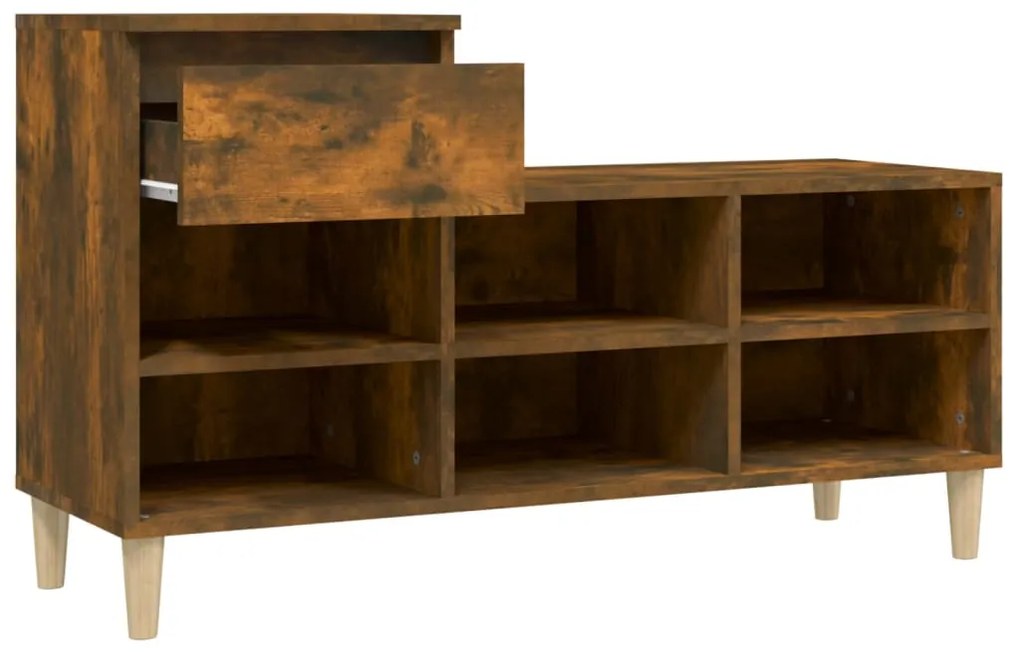 Sapateira 102x36x60 cm derivados de madeira carvalho fumado