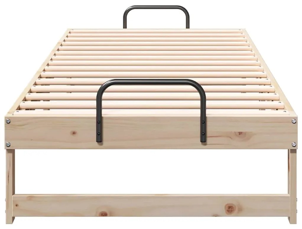 Estrutura de Cama com Alças Castanho 80 x 200 cm