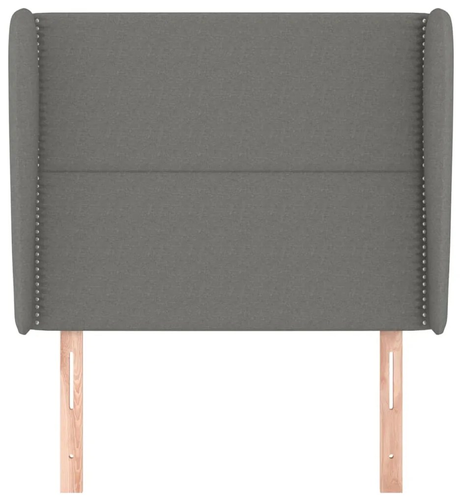 Cabeceira cama c/ abas tecido 103x23x118/128 cm cinzento-escuro