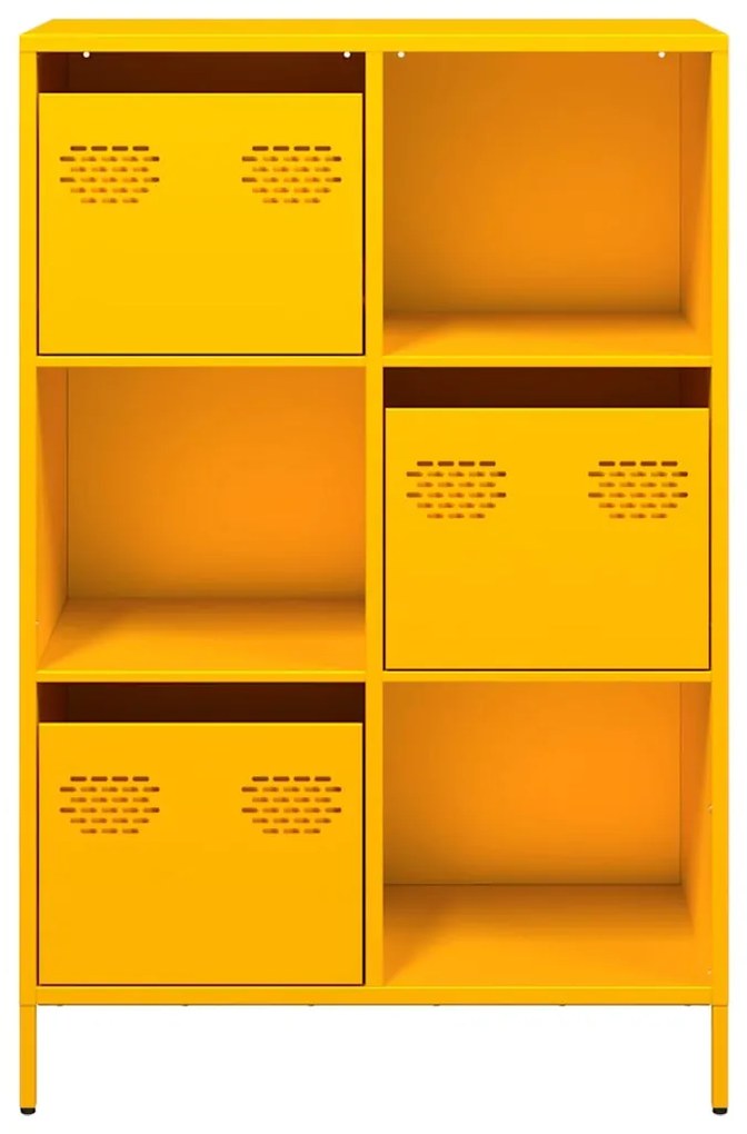 Móvel alto 68x39x103,5 cm aço amarelo mostarda