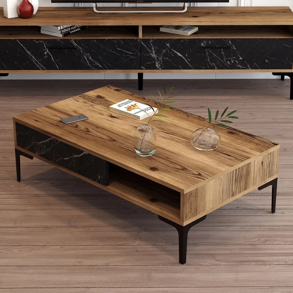 Mesa de Centro Istanbul – Noz Preto – 105x32,6x60 cm