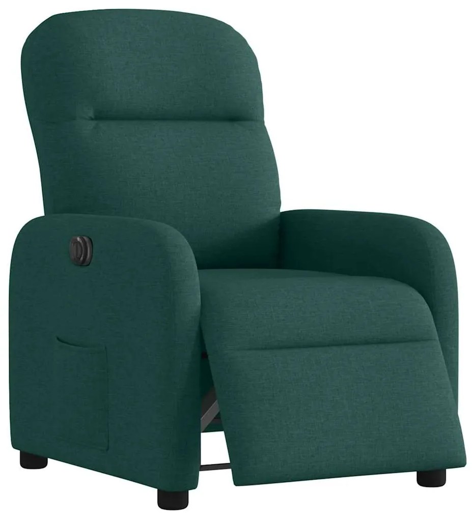 Poltrona elétrica reclinável tecido verde-escuro