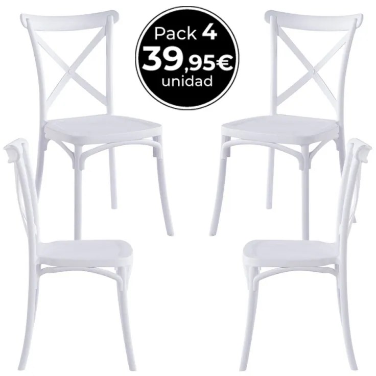 Pack 4 Cadeiras Altea Polipropileno - Branco