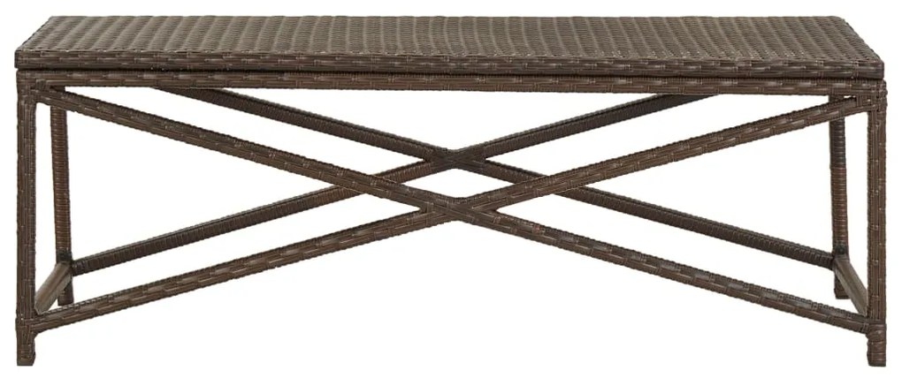 Banco de jardim 120 cm vime PE castanho