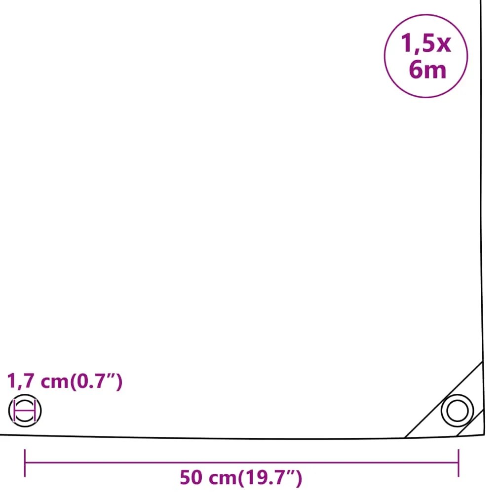 Lona 1,5x6 m 650 g/m² antracite