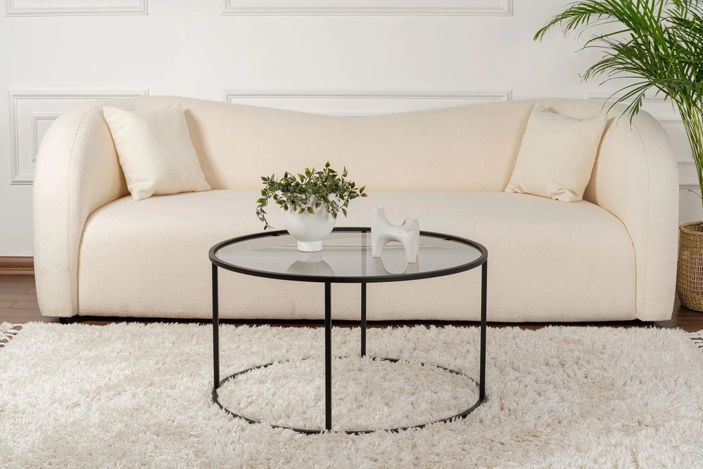 Mesa de Centro Black-Grey-80 – Preto – 80x43x80 cm | Tribo Home