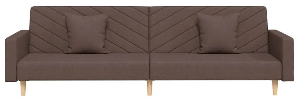 Sofá-cama 2 lugares c/ duas almofadas tecido cinza-acastanhado