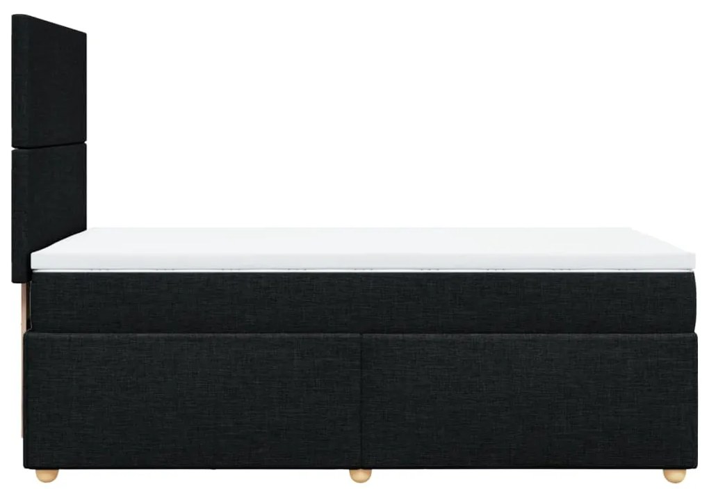 Cama com molas/colchão 90x190 cm tecido preto