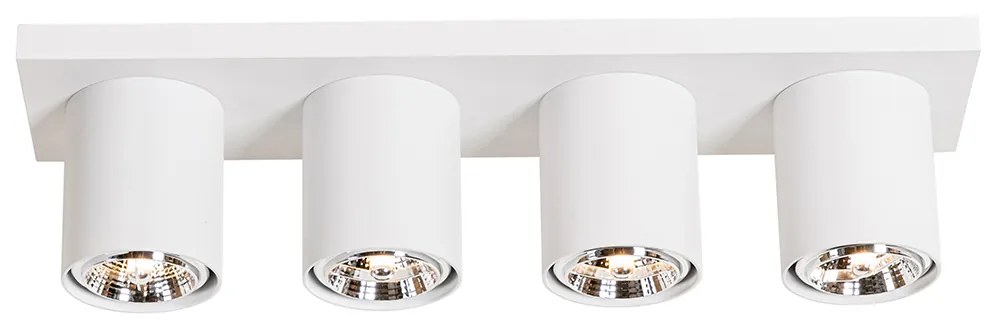 Candeeiro de teto moderno branco 4 luzes - Tubo Moderno