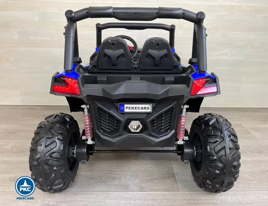 Carro elétrico para crianças Todo terreno Buggy UTV 4x4 MP4 12V 2 Lugares Azul