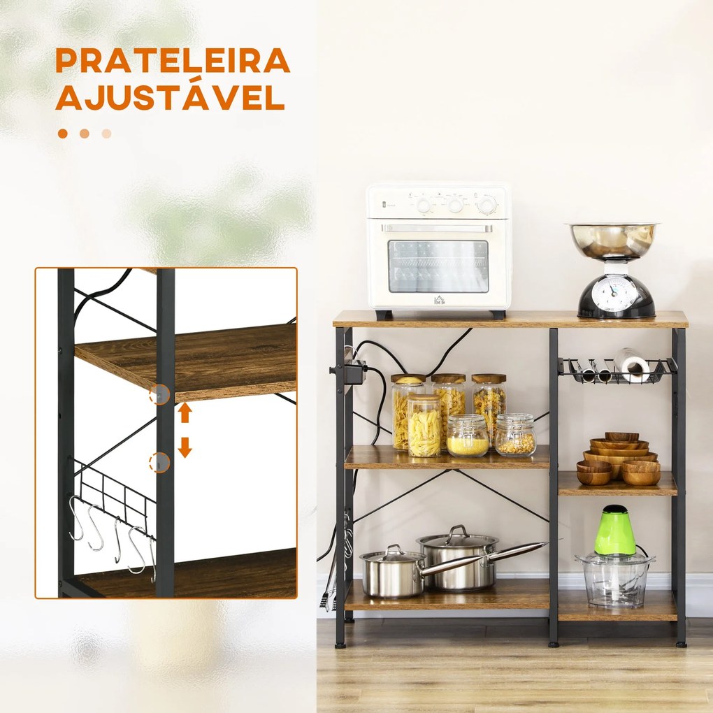 Estante com Prateleiras – Modelo Lyon – 90x40x83 – Madeira – 6 Níveis