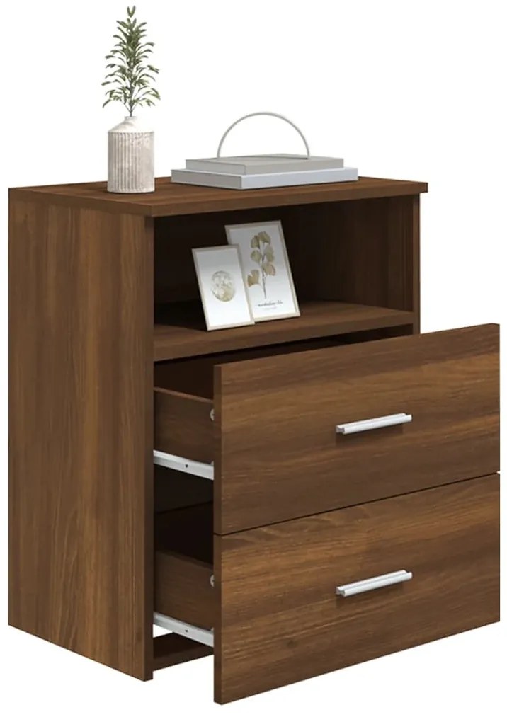 Mesa de cabeceira 50x32x60 cm cor carvalho castanho