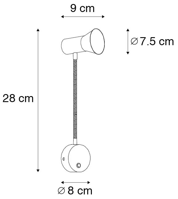 Candeeiro de parede bronze com braço flexível - Karin Flex