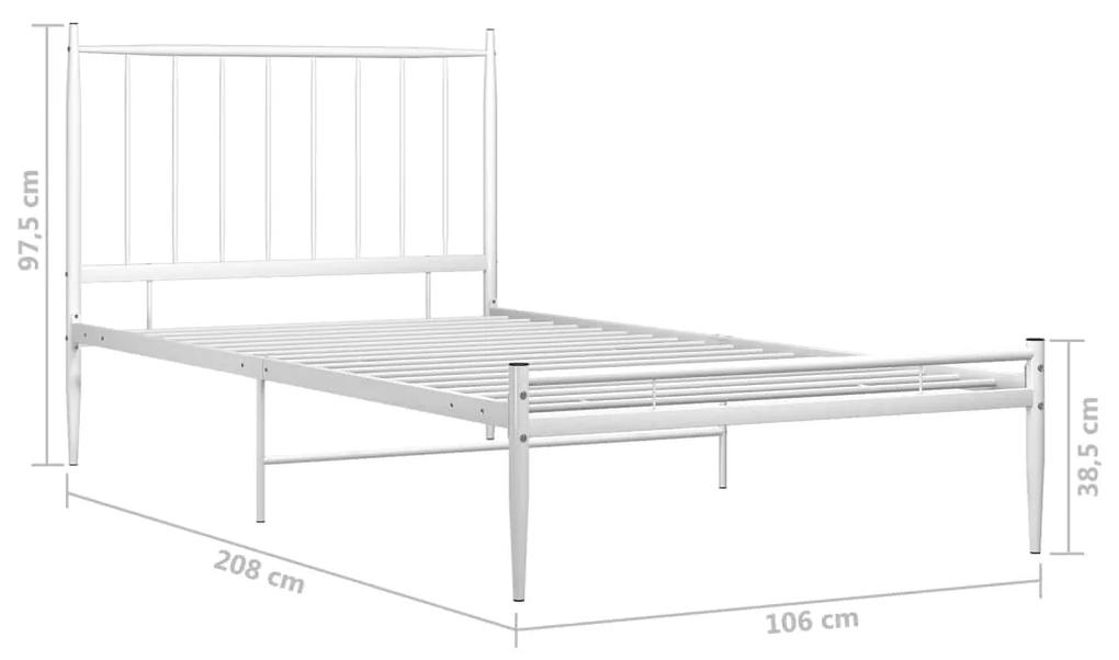 Estrutura de Cama Form em Metal Branco - 100x200 cm - Design Industria