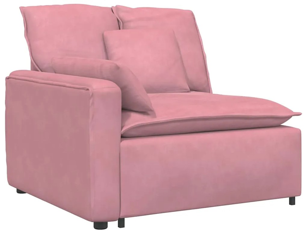 Sofá modular com almofadas rosa