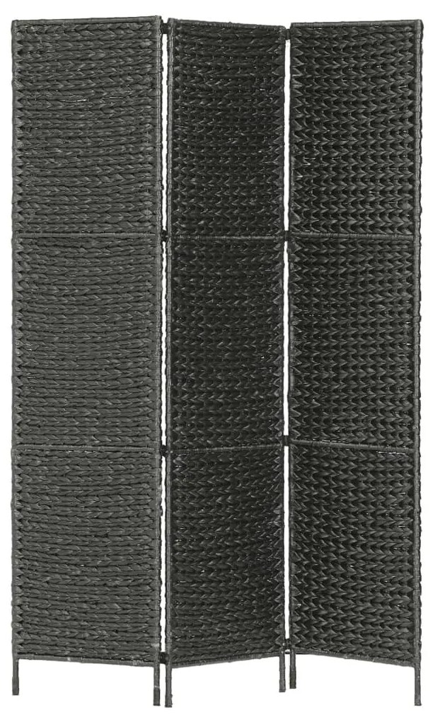 vidaXL Divisória com 3 painéis 116x160 cm jacinto de água preto