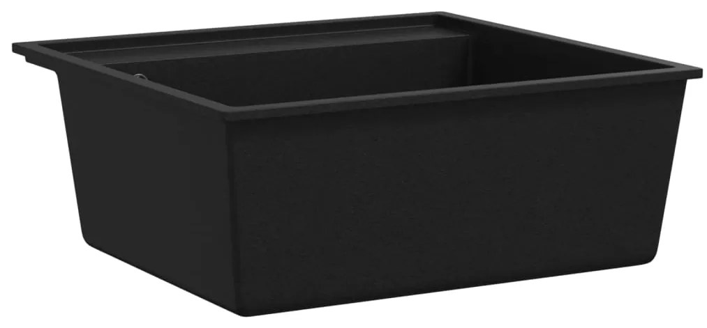 Lava-louça cozinha c/ orifício extravasamento granito preto