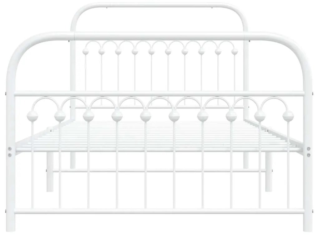 Estrutura de cama com cabeceira e pés 107x203 cm metal branco