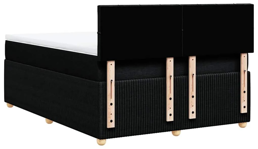 Cama com molas/colchão 160x200 cm tecido preto