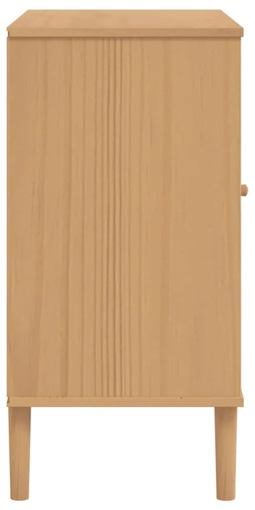 Aparador SENJA aspeto de vime 80x40x80 cm pinho maciço castanho