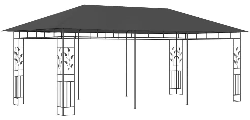 Gazebo com rede mosquiteira 6x3x2,73 m antracite