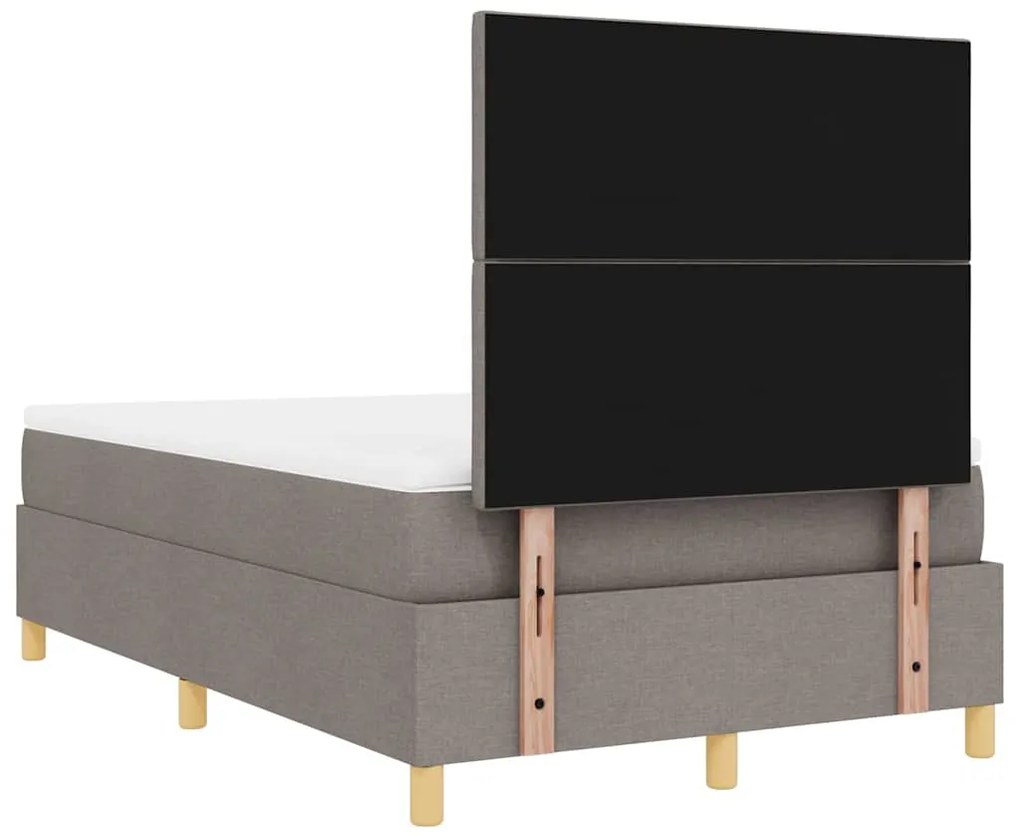 Cama Box Spring com Colchão Taupe 120x200 cm Tecido