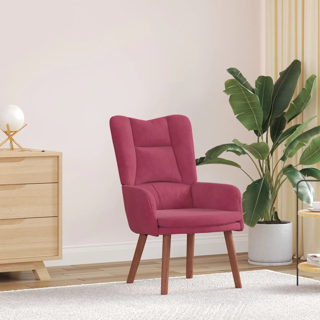 Poltrona Relaxante VidaXL Vermelha de Veludo