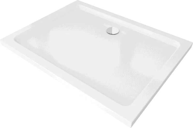 Mexen Flat base de duche retangular slim 80 x 70 cm, branco, sifão cromado - 40107080