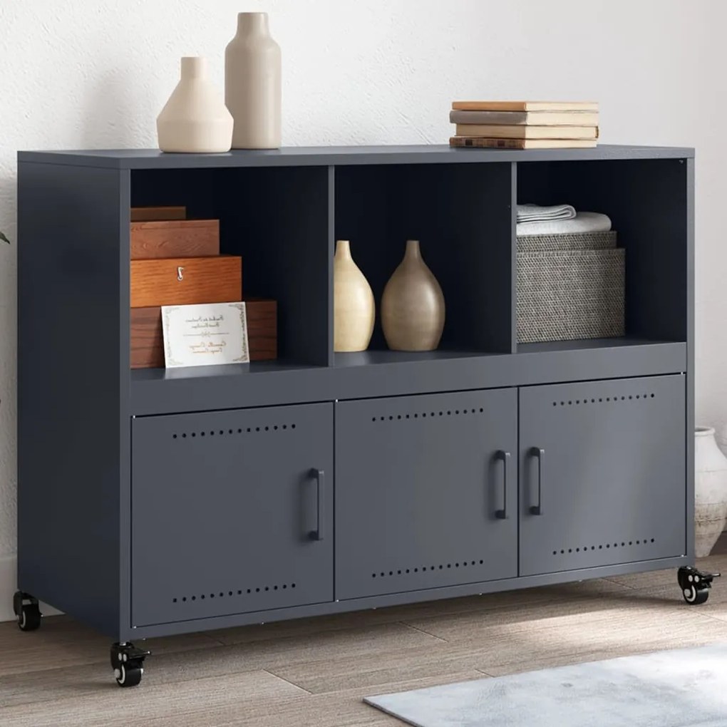 vidaXL Aparador 100,5x39x72 cm aço antracite