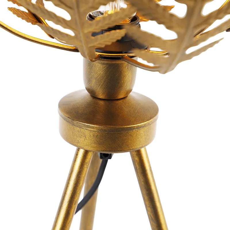 Candeeiro de mesa vintage Tripé dourado de 45 cm - BOTANICA Rústico ,Retro