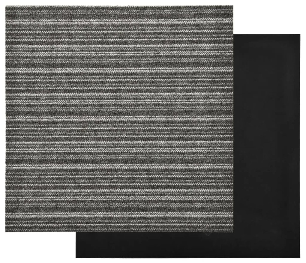 Ladrilhos carpete p/ pisos 20 pcs 5 m² 50x50cm riscas antracite