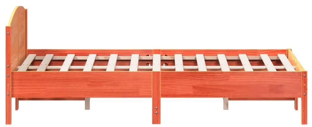 Cama sem colchão 120x200 cm madeira pinho maciça castanho-mel