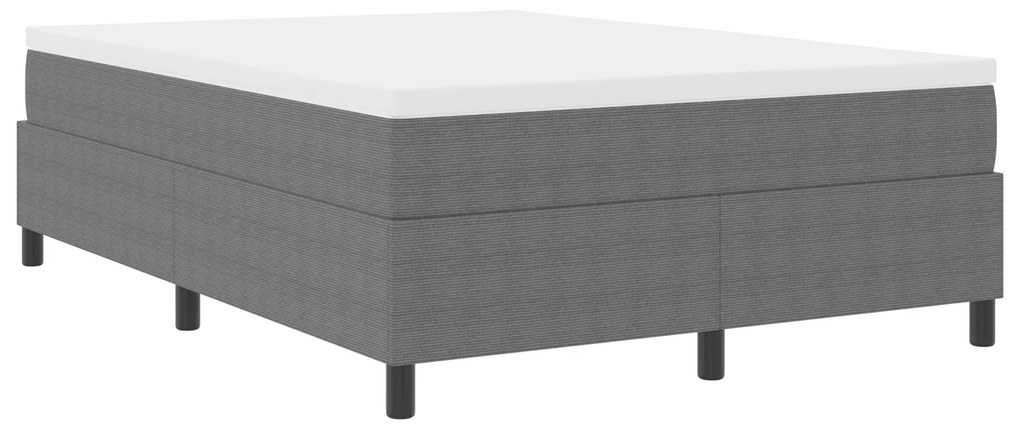 Cama Box vidaXL Cinza Claro 140x200 cm em Tecido Cotelê