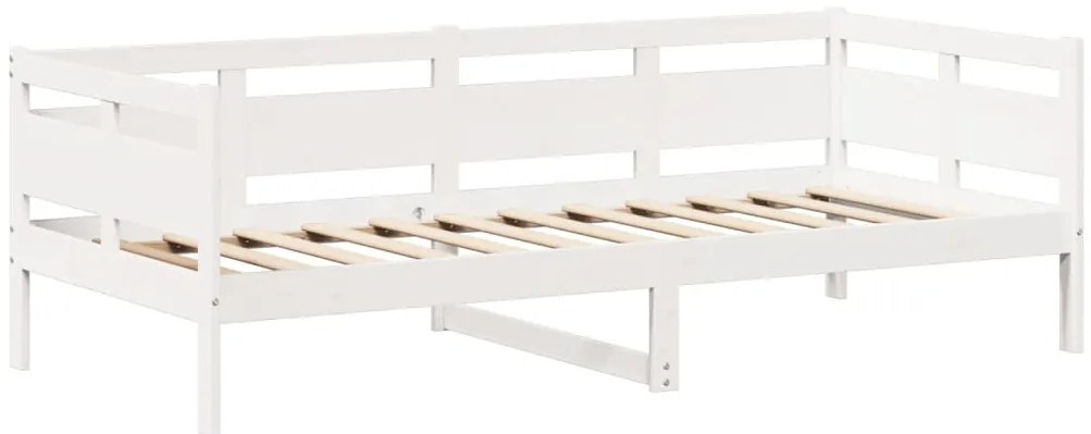 Conj. sofá-cama e banco c/ telhado 80x200cm pinho maciço branco