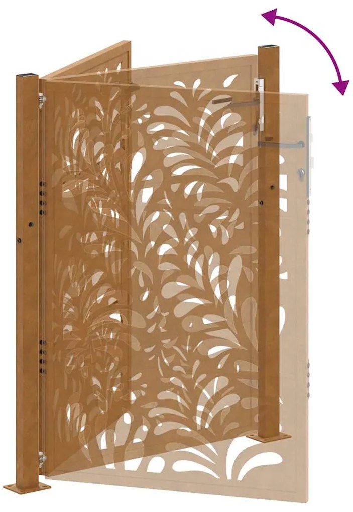 Portão de jardim 105x130 cm projeto de onda de aço resistente