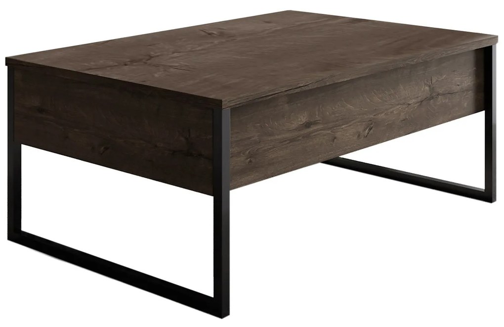 Conjunto de Mobiliário de Sala de Estar Luxe Set – Nogueira/Preto – TV