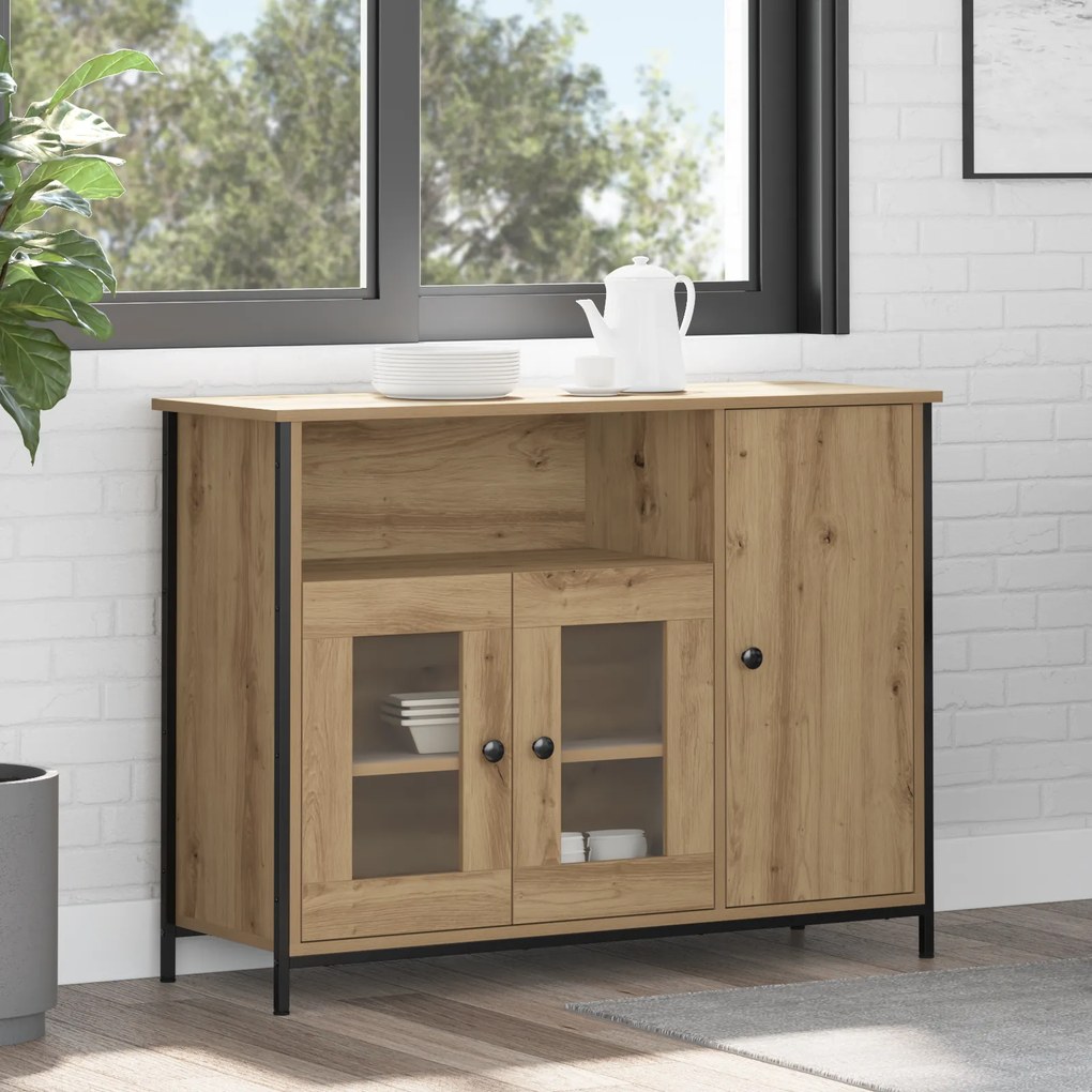 vidaXL Buffet Artisan Carvalho 100x35x75 cm Madeira Derivada