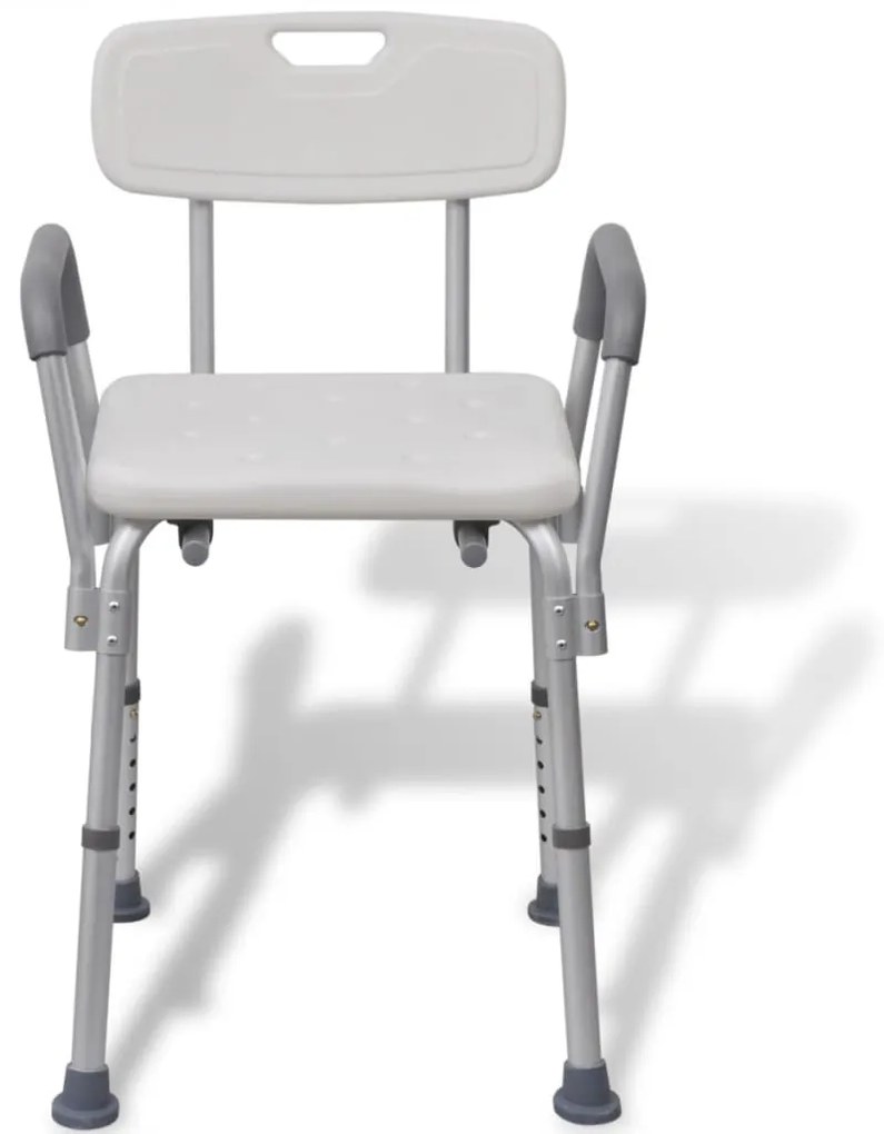 Cadeira de chuveiro alumínio branco
