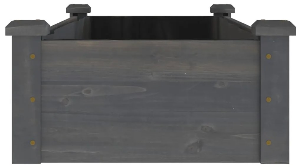 Canteiro elevado c/ forro 120x45x25 cm abeto maciço cinzento