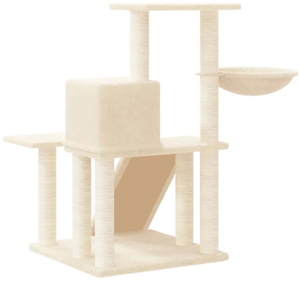 Árvore para gatos c/ postes arranhadores sisal 82 cm cor creme