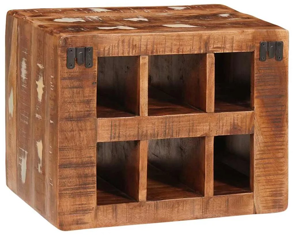Escorredor de Vinho Castanho Madeira reciclada sólida