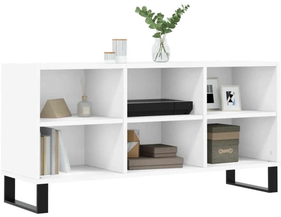 Armário de TV 103,5x30x50 cm derivados de madeira branco