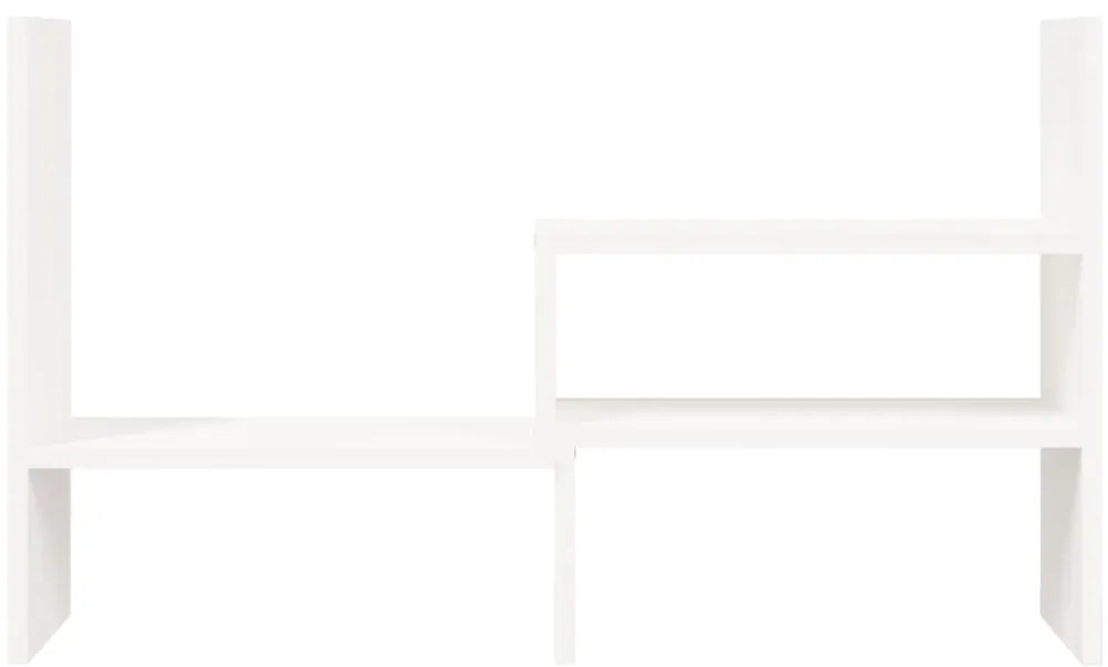 Suporte para monitor (39-72)x17x43 cm pinho maciço branco