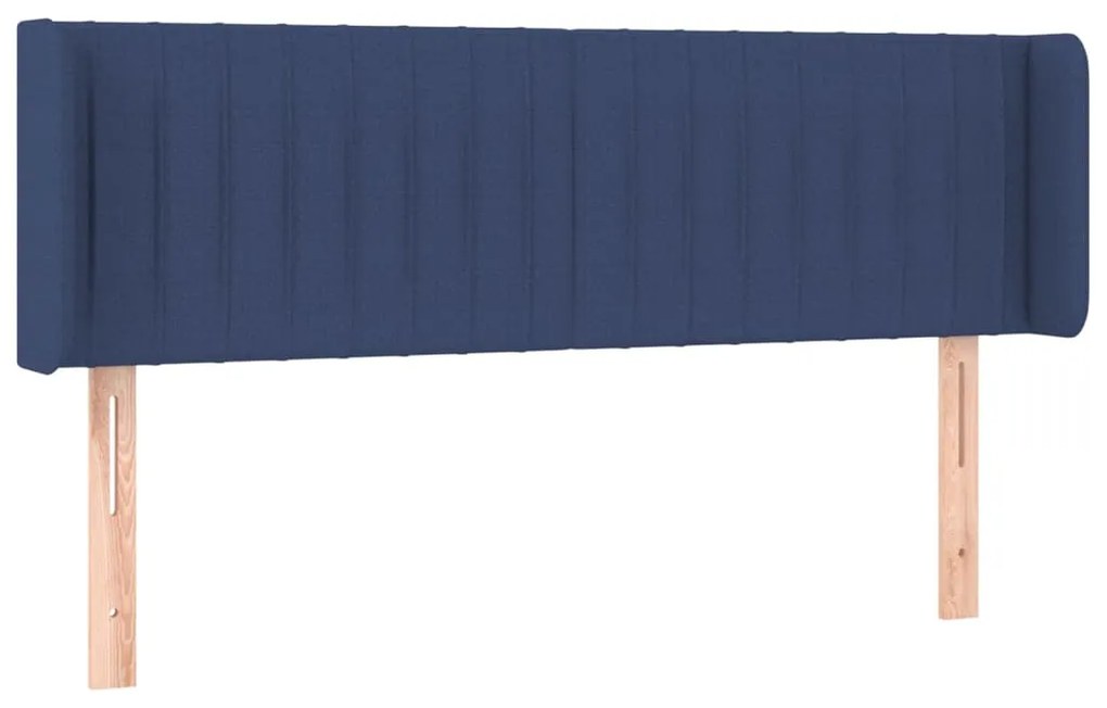 Cabeceira de cama c/ luzes LED tecido 147x16x78/88 cm azul