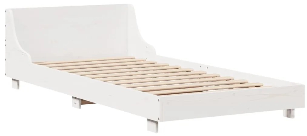 Cama sem colchão 90x200 cm madeira de pinho maciça branco
